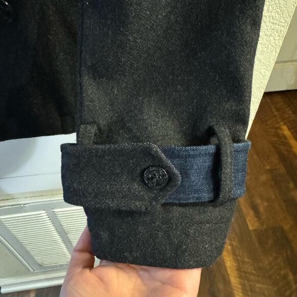 Diesel Men's W-Champ Double-Breasted Wool-Blend Coat Charcoal Black Size Large - Picture 9 of 16